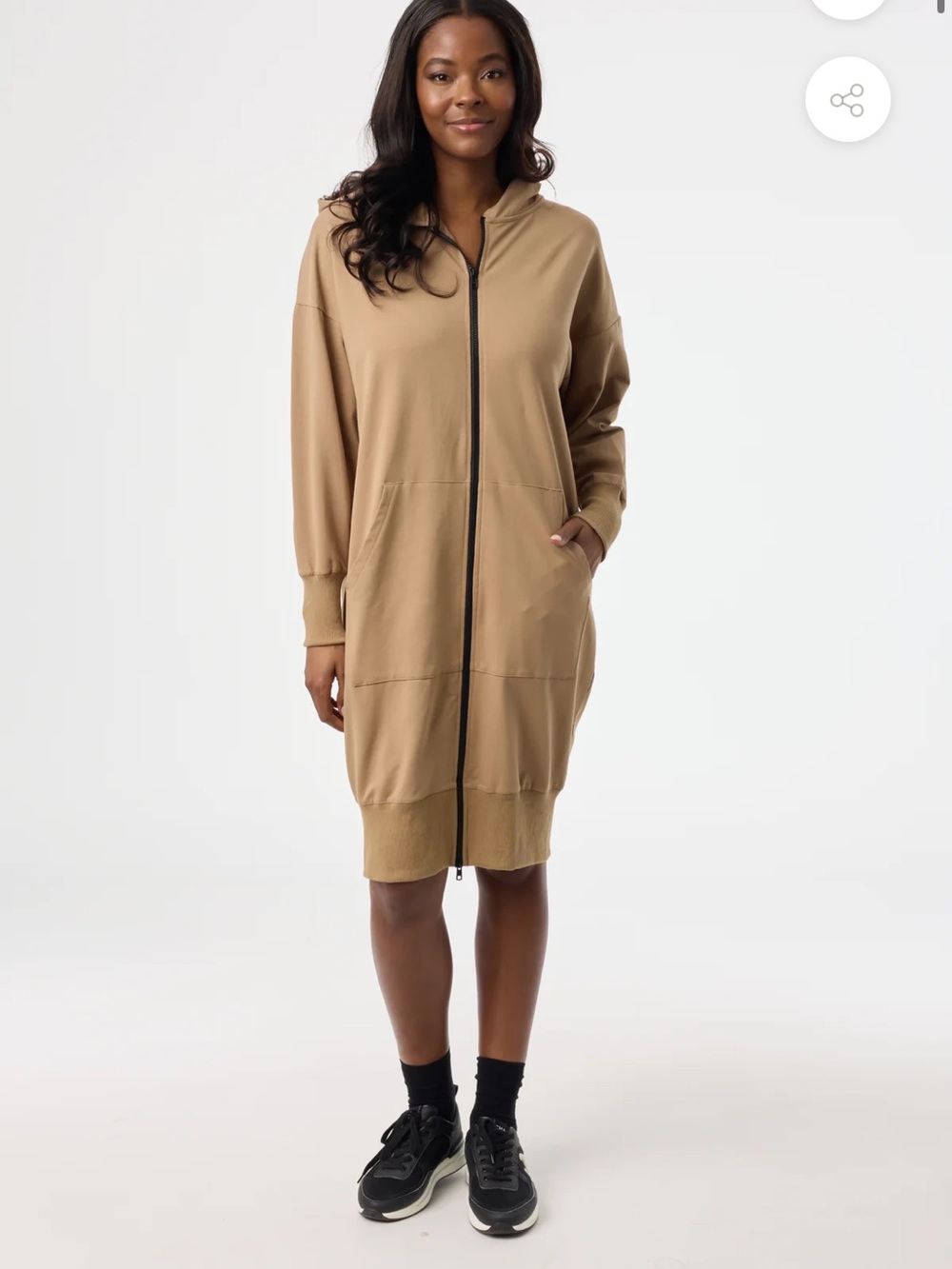 Camel Zip Hoodie Dress dress blank